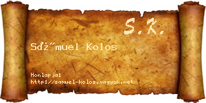 Sámuel Kolos névjegykártya
