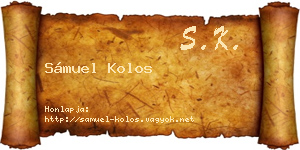 Sámuel Kolos névjegykártya